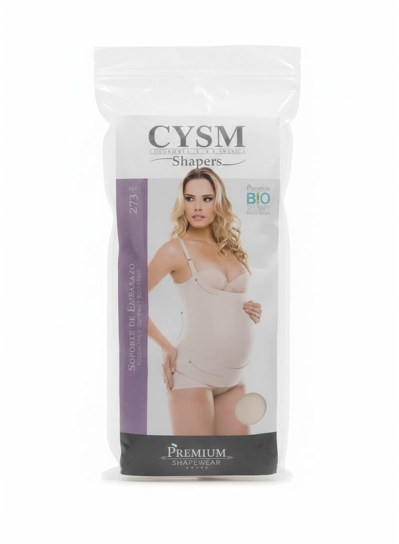 Bio CYSM Maternity Support Shaper - Bio-Therapy Pregnancy Belly & Back Support Bodysuit - Beige - Ref 273 - Image 5
